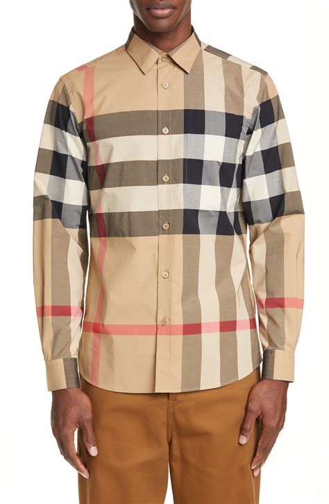 burberry button up men's cheap